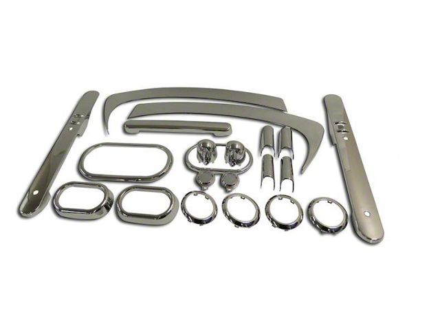 Interior Trim Kit; Chrome (07-10 Jeep Wrangler JK 2-Door w/ Power Windows & Automatic Transmission)