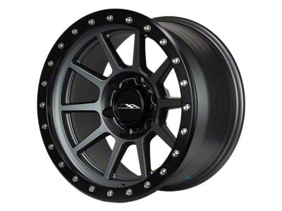 CXA Off Road Wheels TR4 SPRINT Anthracite with Black Ring 6-Lug Wheel; 17x9; -18mm Offset (21-24 Bronco, Excluding Raptor)