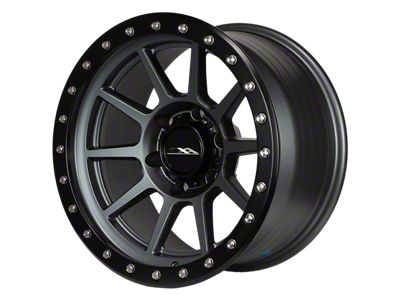 CXA Off Road Wheels TR4 SPRINT Anthracite with Black Ring 6-Lug Wheel; 17x9; -18mm Offset (16-23 Tacoma)