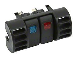 Daystar Switch Mounting Panel; Air Vent Switch Pod; Upper; Includes Air Vent, 2-Rocker Switches; Blue and Red (97-06 Jeep Wrangler TJ)