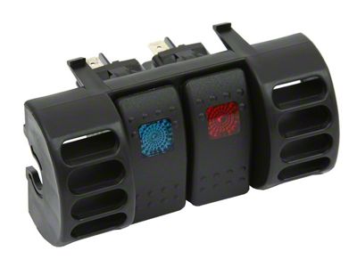 Daystar Switch Mounting Panel; Air Vent Switch Pod; Upper; Includes Air Vent, 2-Rocker Switches; Blue and Red (97-06 Jeep Wrangler TJ)