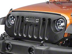 Deegan 38 by Mammoth Grille with 10-Inch LED Light Bar (07-18 Jeep Wrangler JK)