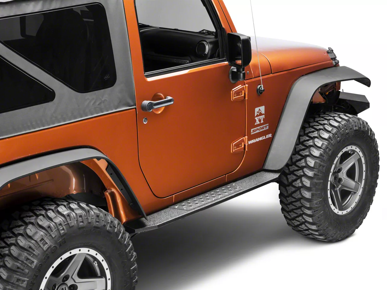 Deegan 38 Jeep Wrangler HD Rock Sliders with LED Rock Lights J130674 (07-18  Jeep Wrangler JK 2-Door) - Free Shipping