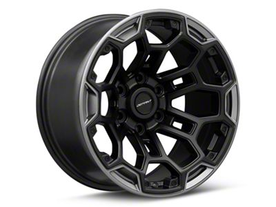 Defiant Wheels DF03 Satin Black and Dark Satin Charcoal 6-Lug Wheel; 20x9; -12mm Offset (04-15 Titan)