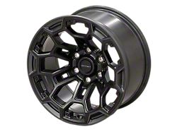 Defiant Wheels DF03 Satin Black and Dark Satin Charcoal 6-Lug Wheel; 18x9; -12mm Offset (05-15 Tacoma)