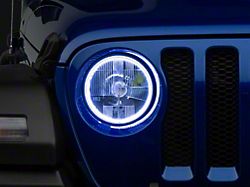 Delta Lights 7-Inch Halo LED Headlights; Chrome Housing; Clear Lens (18-24 Jeep Wrangler JL)