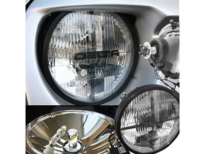 Delta Lights Quad-Bar LED Headlights with LED Blinkers; Chrome Housing; Clear Lens (97-06 Jeep Wrangler TJ)