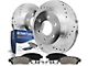 Drilled and Slotted 6-Lug Brake Rotor and Pad Kit; Front (05-24 V6 Frontier)