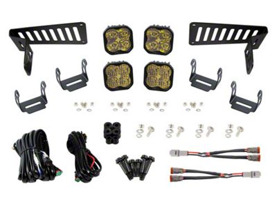 Diode Dynamics SS3 Pro Cowl Mount LED Light Kit; Yellow Driving/Flood (20-24 Jeep Gladiator JT)