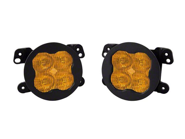 Diode Dynamics SS3 Max Type M ABL LED Fog Light Kit; Yellow SAE Fog (07-18 Jeep Wrangler JK; 18-24 Jeep Wrangler JL Rubicon & Sahara w/ Plastic Front Bumper)