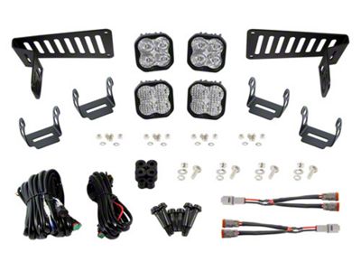 Diode Dynamics SS3 Pro Cowl Mount LED Bracket Kit; White Driving/Flood (18-24 Jeep Wrangler JL)