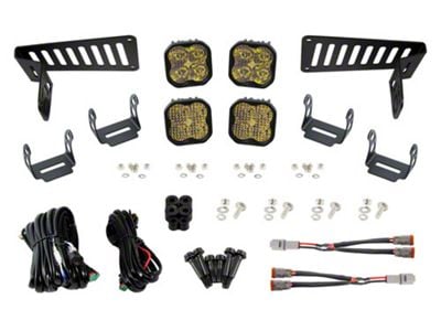 Diode Dynamics SS3 Sport Cowl Mount LED Bracket Kit; Yellow Driving/Flood (18-25 Jeep Wrangler JL)