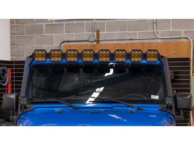 Diode Dynamics SS5 Pro CrossLink Windshield Light Bar Kit; Yellow Combo (07-18 Jeep Wrangler JK)