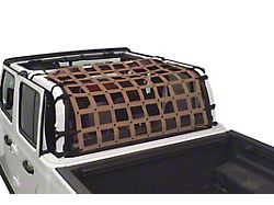 Dirty Dog 4x4 Rear Seat Netting; Sand (20-24 Jeep Gladiator JT)