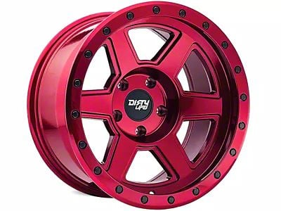 Dirty Life Compound Crimson Candy Red 6-Lug Wheel; 17x9; -12mm Offset (21-24 Bronco, Excluding Raptor)