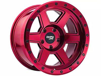 Dirty Life Compound Crimson Candy Red 6-Lug Wheel; 17x9; -12mm Offset (22-24 Bronco Raptor)