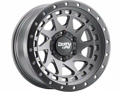 Dirty Life Enigma Pro Satin Graphite 6-Lug Wheel; 17x9; -12mm Offset (21-24 Bronco, Excluding Raptor)