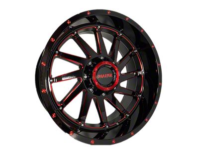 Disaster Offroad D01 Gloss Black with Candy Red Milled 6-Lug Wheel; 20x10; -12mm Offset (04-15 Titan)