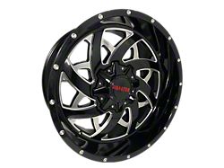 Disaster Offroad D94 Gloss Black Milled 6-Lug Wheel; 20x10; -12mm Offset (04-15 Titan)