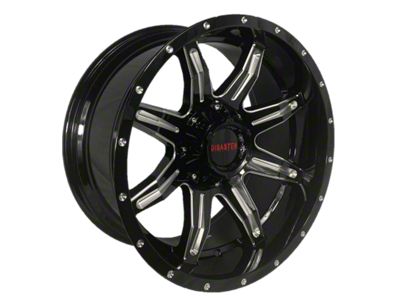 Disaster Offroad D02 Gloss Black Milled 6-Lug Wheel; 20x10; -12mm Offset (10-24 4Runner)