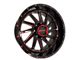 Disaster Offroad D01 Gloss Black with Candy Red Milled 6-Lug Wheel; 20x10; -12mm Offset (2024 Tacoma)