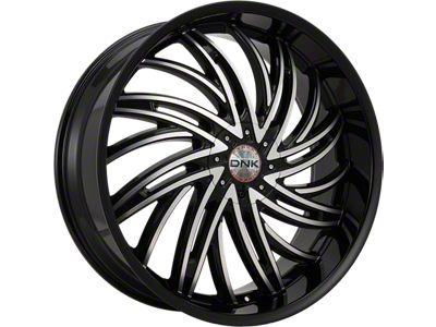 DNK Street 701 Gloss Black Machined Face 6-Lug Wheel; 24x10; 30mm Offset (10-24 4Runner)