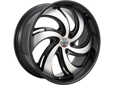 DNK Street 702 Gloss Black Machined Face 6-Lug Wheel; 24x10; 25mm Offset (10-24 4Runner)