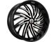 DNK Street 701 Gloss Black Machined Face 6-Lug Wheel; 24x10; 30mm Offset (2024 Tacoma)