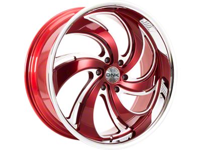 DNK Street 702 Red Milled with Stainless Lip 6-Lug Wheel; 24x10; 25mm Offset (2024 Tacoma)