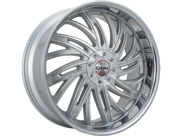 DNK Street 701 Brushed Face Silver with Stainless Lip 6-Lug Wheel; 24x10; 30mm Offset (16-24 Titan XD)