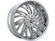 DNK Street 701 Brushed Face Silver with Stainless Lip 6-Lug Wheel; 24x10; 30mm Offset (16-24 Titan XD)