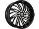 DNK Street 701 Gloss Black Machined Face 6-Lug Wheel; 24x10; 30mm Offset (22-24 Tundra)