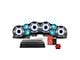 DS18 Complete RGB Loaded Sound Bar Package with Metal Grille Marine Speakers; Black Sound Bar with Black Speakers (20-23 Jeep Gladiator JT)