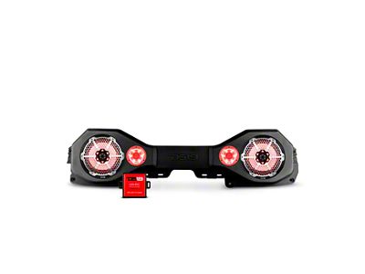 DS18 Plug and Play RGB Loaded Sound Bar Package with Metal Grille Marine Speakers; Black Sound Bar with Black Speakers (20-23 Jeep Gladiator JT)
