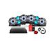DS18 Complete RGB Loaded Sound Bar Package with Metal Grille Marine Speakers; Black Sound Bar with Carbon Fiber Speakers (18-23 Jeep Wrangler JL)