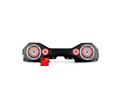 DS18 Plug and Play RGB Loaded Sound Bar Package with Metal Grille Marine Speakers; Black Sound Bar with White Speakers (18-23 Jeep Wrangler JL)