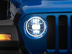 DV8 Offroad LED Headlights; Chrome Housing; Clear Lens (20-22 Jeep Gladiator JT)