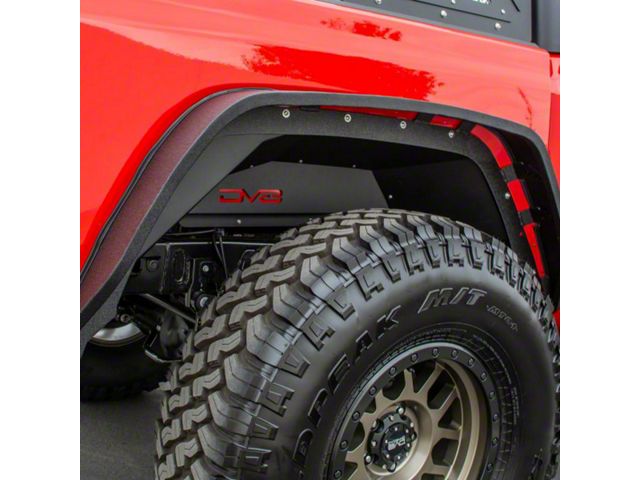 DV8 Offroad Rear Aluminum Inner Fenders; Black (20-24 Jeep Gladiator JT)