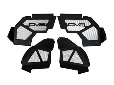 DV8 Offroad Front Aluminum Inner Fenders; Black (20-24 Jeep Gladiator JT)