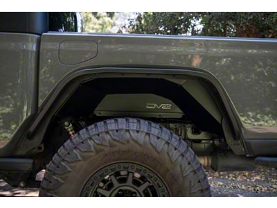 DV8 Offroad Rear Aluminum Inner Fenders; Black (20-24 Jeep Gladiator JT)