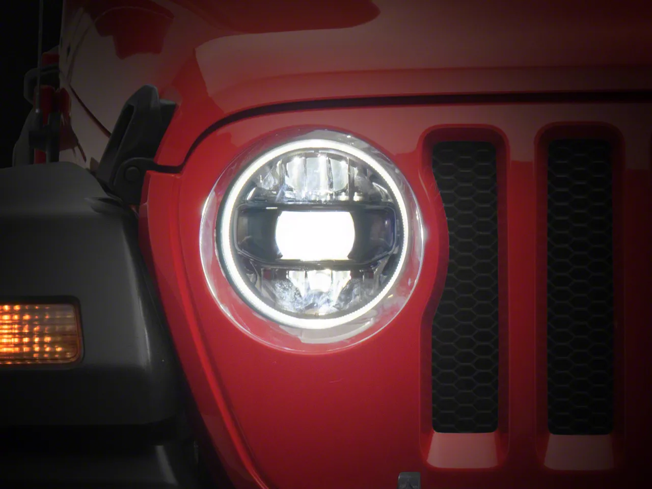 DV8 Offroad Jeep Wrangler LED Headlights; Black Housing; Clear Lens ...