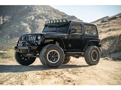 DV8 Offroad OE Plus Series Side Step Bars; Textured Black (07-18 Jeep Wrangler JK 2-Door)