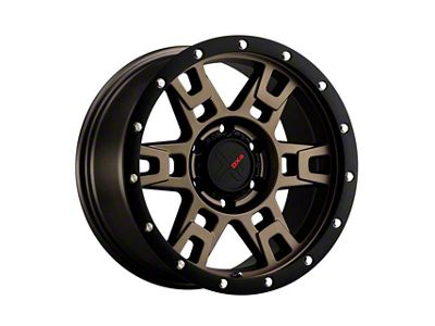 DX4 Wheels TERRAIN Matte Bronze with Black Ring 6-Lug Wheel; 17x8.5; 10mm Offset (03-09 4Runner)