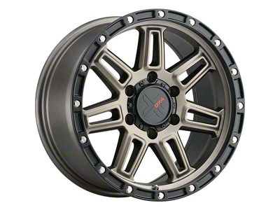 DX4 Wheels REBEL Matte Bronze with Black Ring 6-Lug Wheel; 17x8.5; 10mm Offset (10-24 4Runner)