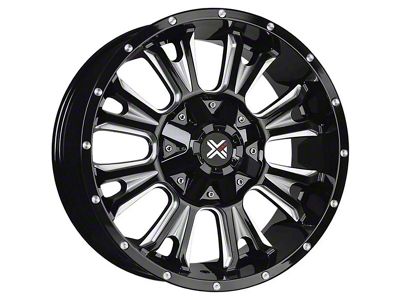 DX4 Wheels RENEGADE Gloss Black Milled Wheel; 20x9; -10mm Offset (87-95 Jeep Wrangler YJ)