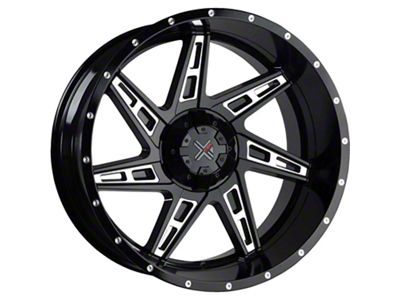DX4 Wheels SKULL Gloss Black Milled Wheel; 20x11.5 (87-95 Jeep Wrangler YJ)
