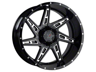 DX4 Wheels SKULL Gloss Black Milled Wheel; 20x9 (87-95 Jeep Wrangler YJ)