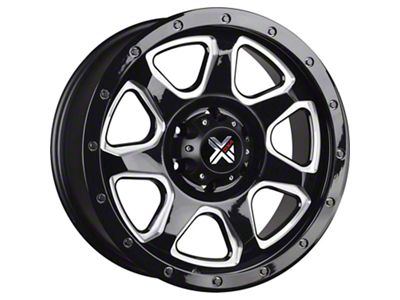 DX4 Wheels STORM Gloss Black Milled 6-Lug Wheel; 20x9; 10mm Offset (16-24 Titan XD)
