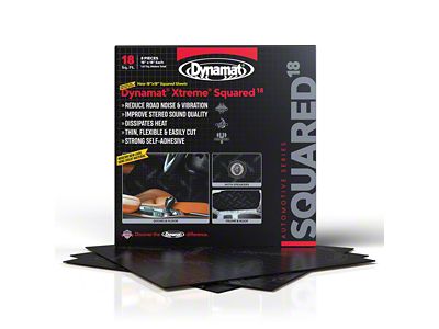 Dynamat Xtreme Sound Deadening Car Insulation; Squared 18-Pack (Universal; Some Adaptation May Be Required)