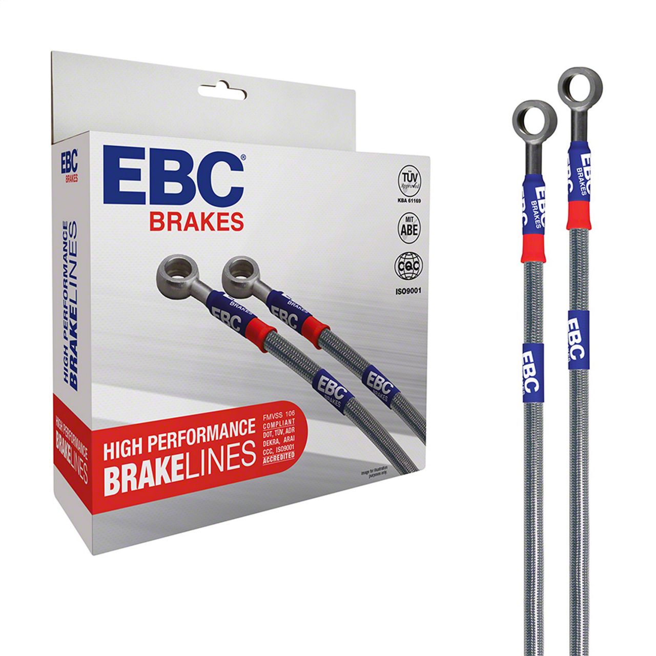 EBC Brakes Jeep Grand Cherokee Stainless Braided Brake Lines; Front and